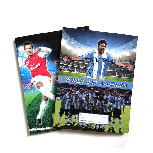 Wholesale Football Player Ivory Board School Student Glue Binding Notebook GBN-18