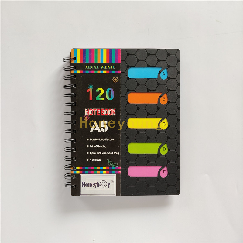  B5/A5/A6 Size 120 Sheets Four Subjects High Quality Spiral Notebook with LOGO SN-28