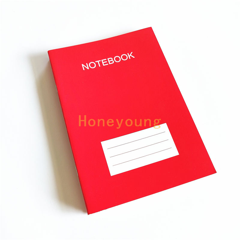 14.8X21cm Red Cover 60gsm Offset Paper 250g Ivory Board Cover School Notebook Exercise Book SCEB-5