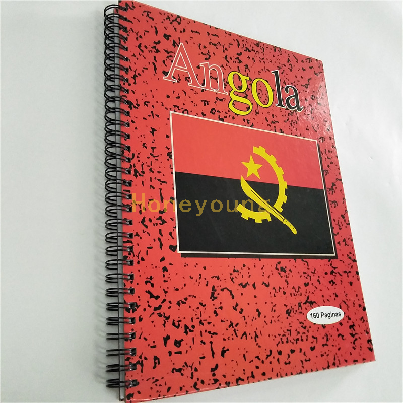 160pages Single Line Inner Printing Hard Cover Double Spiral Notebooks for Angola SN-13