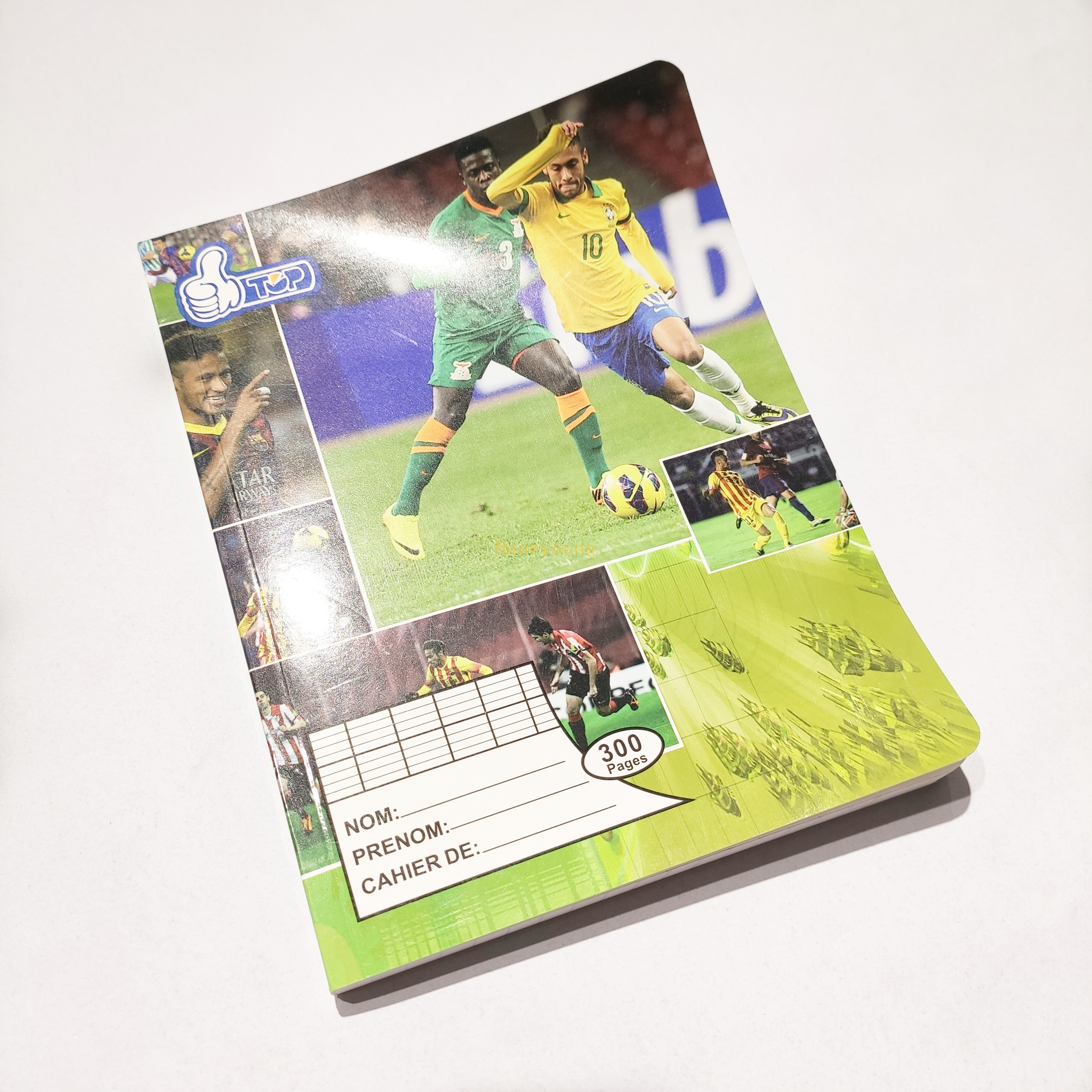 Best Quality Football Player French Cover Designs Standard Size Glue Binding Notebook GBN-08